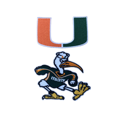 University of Miami Embroidered Iron on Patches