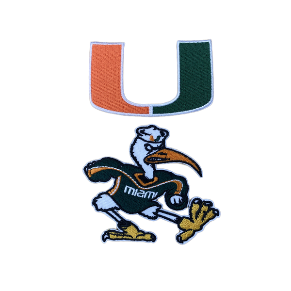 University of Miami Embroidered Iron on Patches