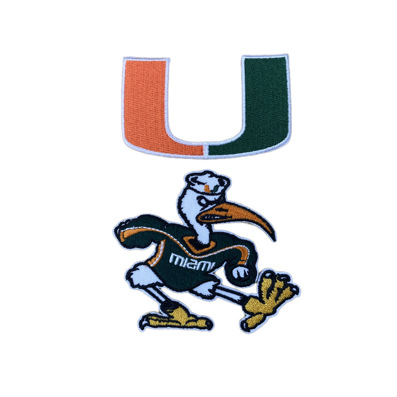 University of Miami Embroidered Iron on Patches